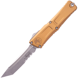 Microtech COMBAT TROODON GEN III T/E STONEWASH PART SERRATE TAN 1144-11TA - KNIFESTOCK