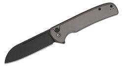 CIVIVI Gray Aluminum Handle Black Stonewashed 14C28N Blade Button Lock C20022B-3 - KNIFESTOCK