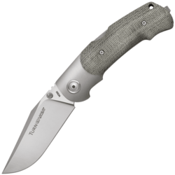 Viper TURN Clip Point Satin M390, Green Canvas Micarta, Titanium Bolsters V5986CG - KNIFESTOCK