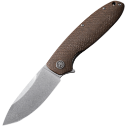 Petrified Fish PFB01 Terra Stonewashed D2 Brown Micarta PFB01BRW - KNIFESTOCK