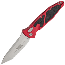 Microtech SOCOM ELITE AUTO T/E STONEWASH FULL SERRATE RED 161A-12RD - KNIFESTOCK