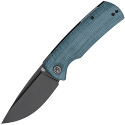 Petrified Fish PFP01 Beluga Black Stonewash K110 Blue Micarta PFP01BMW - KNIFESTOCK