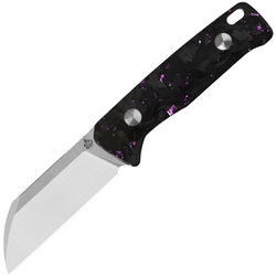 QSP Knife Baby Penguin  14C28N, 2 tone stonewash-satin,  Purple shredded CF QS130BP-E1 - KNIFESTOCK