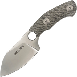 Giant Mouse GMF1-MG Magnacut, Green Micarta, Black Leather Sheath