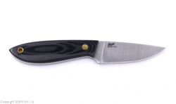 Brisa Bobtail 80-Black micarta 12C27 Flat Sheath Bobtail 80 Leather BRS-035-9961-1550 - KNIFESTOCK