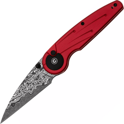 Civivi Starflare Red Aluminum HandleDamascus BladeButton Lock C23052-DS1 - KNIFESTOCK