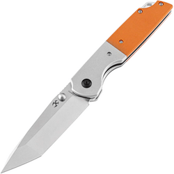 Kansept Warrior Stonewashed Tanto D2 Blade Plian Aluminum + Orange G10 T1005T3 - KNIFESTOCK