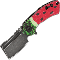 Kansept Mini Korvid Black Stonewashed 154CM Jade G10 with Watermelon Print T3030C1 - KNIFESTOCK