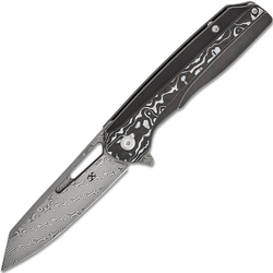 Kansept Shard Damascus Black White Nebula Carbon Fiber K1006C3 - KNIFESTOCK