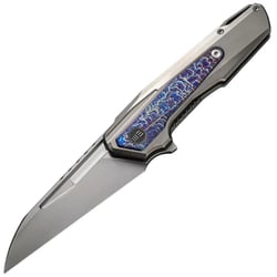 We Knife FalcariaPolished Bead Blasted Titanium Handle With Flamed Titanium Inla - KNIFESTOCK