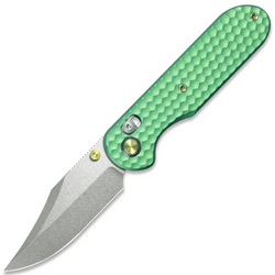GEO Knife Ethereal Cutter SW M390 Blade SWGreen Ti - KNIFESTOCK