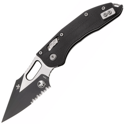 Microtech STITCH S/E RAM - LOK MUST VÄRVITUD TERA FLUTEERITUD G-10 MUST OSALISELT SERR 169 - KNIFESTOCK