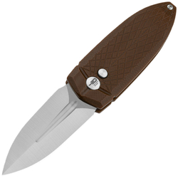 Bestech QUQU 14C28N Satin G10 Brown Button Lock BG57A-3 - KNIFESTOCK