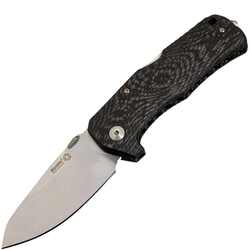 Lionsteel Solid LockBack Carbon Fiber handle Sleipner SATIN, IKBS TM1 CS - KNIFESTOCK