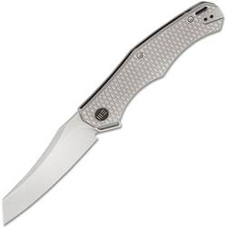 WE Polished Bead Blasted Titanium Handle With Diamond Pattern On Presentation Handle Polished Bead B - KNIFESTOCK