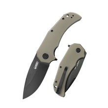 Kubey Mikkel Willumsen Design Bravo one Folding Knife Tan G10 Handle KU319D - KNIFESTOCK