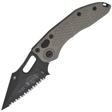 Microtech STITCH BLACK FULL SERRATE NATURAL CLEAR 169-3NC - KNIFESTOCK