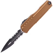 Microtech CYPHER II D/E BLACK PART SERRATE TAN 1242-2TA - KNIFESTOCK