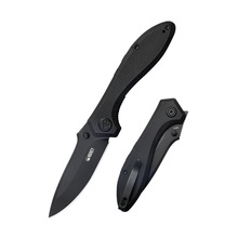 Kubey Ruckus Liner Lock Folding Knife Black G10 Handle KU314O - KNIFESTOCK