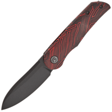 Petrified Fish PFE16 El Camino Black Stonewashed N690 Red Gmascus G10 PFE16RDMDW - KNIFESTOCK