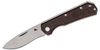 Black Fox BF-748 MIB Ciol Folding Knife 440C Blade Micarta Leather Pouch - KNIFESTOCK
