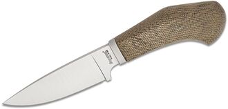 Lionsteel Fixed knife m390 blade GREEN Canvas handle, Ti guard, leather sheath WL1  CVG - KNIFESTOCK