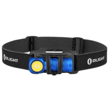 Olight Perun 2 Mini Rechargeable LED Flashlight (Blue) with Headlamp Headband - KNIFESTOCK