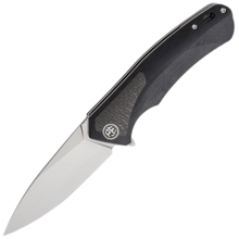 Petrified Fish PF838 Pub Satin D2 Carbon Fiber With Black G10 PF838CS - KNIFESTOCK