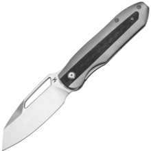 Kansept Thunderhead Satin CPM S35VN Beadblasted Titanium with Twill Carbon FIber Inlay - KNIFESTOCK