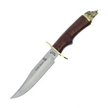 MUELA 160 mm blade,rosewood pakkawood,brass guard and wild boar head cap   WILD BOAR-16R - KNIFESTOCK