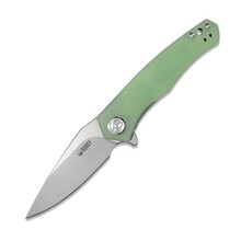 KUBEY Cadmus Liner Lock Flipper Folding Knife Jade G10 Handle KU055D - KNIFESTOCK