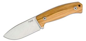 Lionsteel Fixed Blade M390 satin blade, Olive wood handle, leather sheath M2M UL - KNIFESTOCK