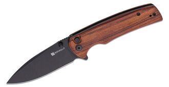 SENCUT Sachse Guibourtia Wood Handle Black Stonewashed 9Cr18MoV Blade S21007-6 - KNIFESTOCK