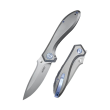 Kubey Ruckus Liner Lock Folding Knife Grey Ti Handle, Bead Blasted CPM 20CV KB314Q - KNIFESTOCK