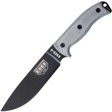 ESEE Knives Model 6 black blade, grey micarta handle, molded sheath - KNIFESTOCK