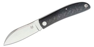 FOX Knives FX-273 CF Livri Slipjoint Folding Knife, M390 Blade, Micarta Handle. Leather Pouch - KNIFESTOCK