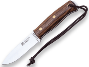JOKER WALNUT HANDLE EMBER FLAT BUSHCRAFT AND SURVIVAL KNIFE CN123 - KNIFESTOCK