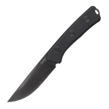 ANV Knives P200 - N690, DLC SATIN BLACK, PLAIN EDGE, LEATHER SHEATH ANVP200-015 - KNIFESTOCK