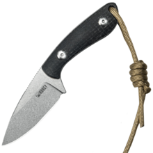 Kubey Bloom Fixed Blade Knife Black Coarse Micarta Handle 2.60&quot; Beadblast 14C28N Blade KU411A - KNIFESTOCK