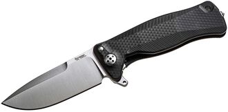 Lionsteel SR FLIPPER BLACK Aluminum knife, RotoBlock, satin finish blade Sleipner SR11A BS - KNIFESTOCK