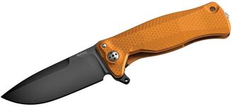 Lionsteel SR FLIPPER ORANGE Aluminum knife, RotoBlock, Chemical Black blade Sleipner SR11A OB - KNIFESTOCK