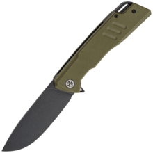 Petrified Fish PFB02 Loco Black Stonewashed D2 Green G10 PFB02GRDW - KNIFESTOCK
