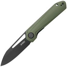 Kubey Royal Blackwash 14C28N ,Green G10 Linerlock KU321W - KNIFESTOCK