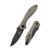 Kubey Ruckus Liner Lock Folding Knife Tan G10 Handle KU314K - KNIFESTOCK