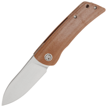 Petrified Fish PFE05S Flavorist Satin K110 Brown Micarta PFE05SBRMS - KNIFESTOCK