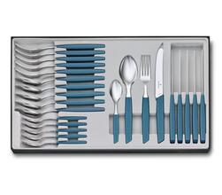 VICTORINOX Swiss Modern 24-piece cutlery set with tomato knife, blue 6.9096.11W2.24 - KNIFESTOCK