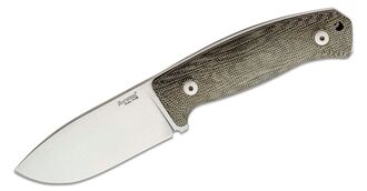 Lionsteel Fixed Blade M390 satin blade, Green CANVAS handle, leather sheath M2M CVG - KNIFESTOCK