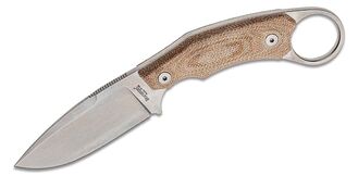 Lionsteel Fixed Blade M390 stone washed, Solid Green CANVAS handle, leather sheath H2 CVN - KNIFESTOCK