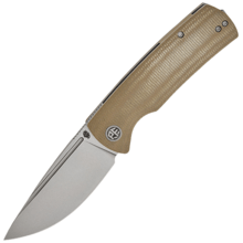 Petrified Fish PFP01 Beluga Stonewash K110 Khaki Micarta PFP01KAMWW - KNIFESTOCK
