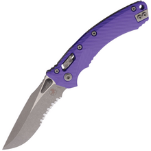Microtech AMPHIBIAN RAM-LOK S/E APOCALYPTIC PART SERRATE FLUTED ALUMINIUM PURPLE 137RL-11APFLPU - KNIFESTOCK